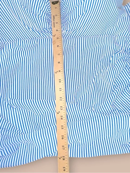 Cacique Swim Strapless One Piece Blue White Stripe Ruffle 44DD Plus Size - Picture 3 of 6